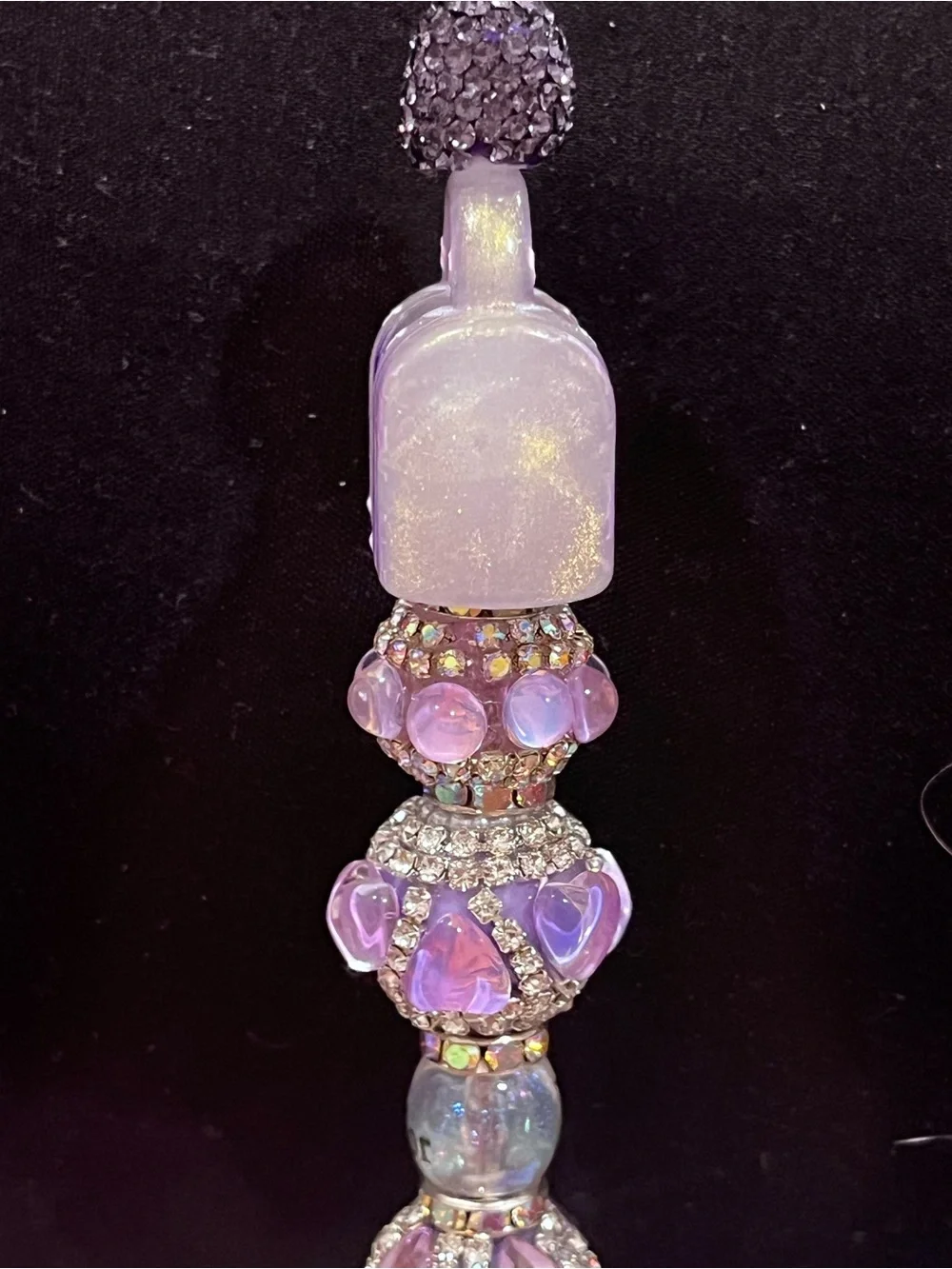 Designer inspired purple purse focal fancy beaded pen